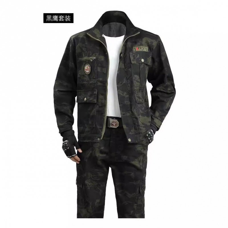 Camouflage Suit Men'S Military Training Uniform New Men'S Multi-Pocket Workwear Wear-Resistant Construction Site Worker Labor Protection Work Clothes - Image 4